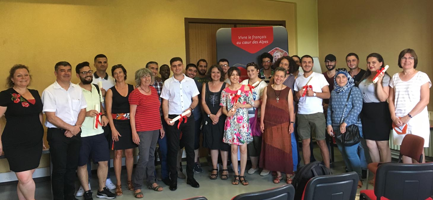 Remise de diplômes du DU Passerelle-Etudiants en exil, UGA, 2017